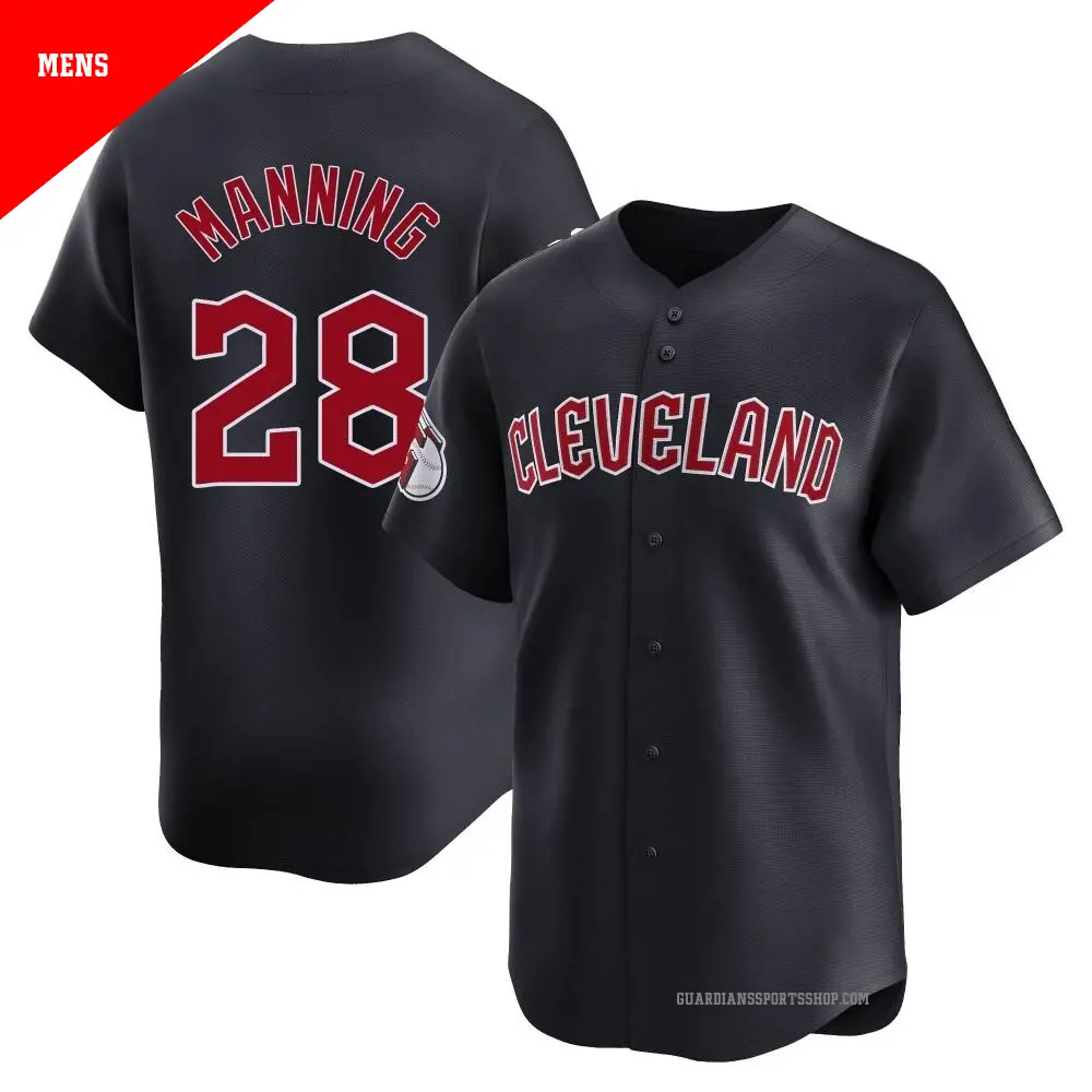 Men's ＃28 Rick Manning Cleveland Guardians Navy Limited Alternate Jersey