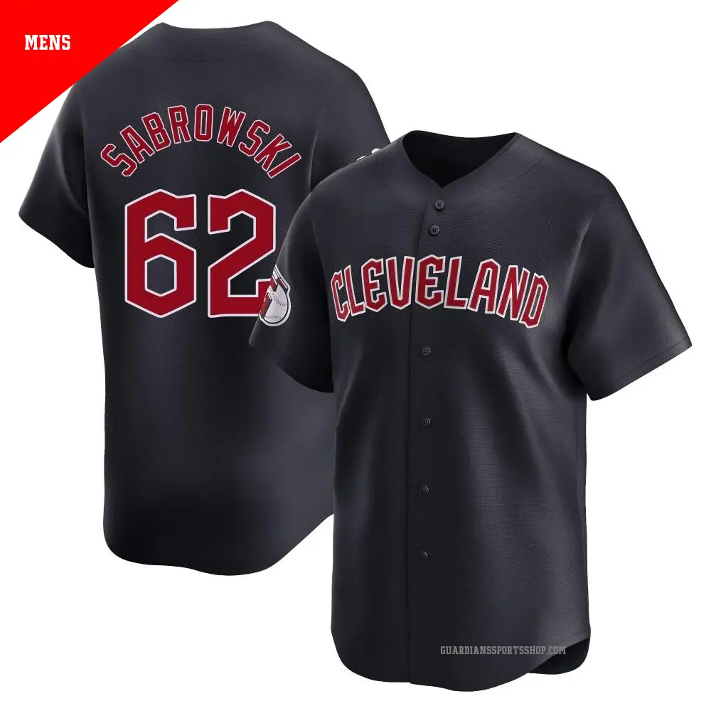 Men's ＃62 Erik Sabrowski Cleveland Guardians Navy Limited Alternate Jersey