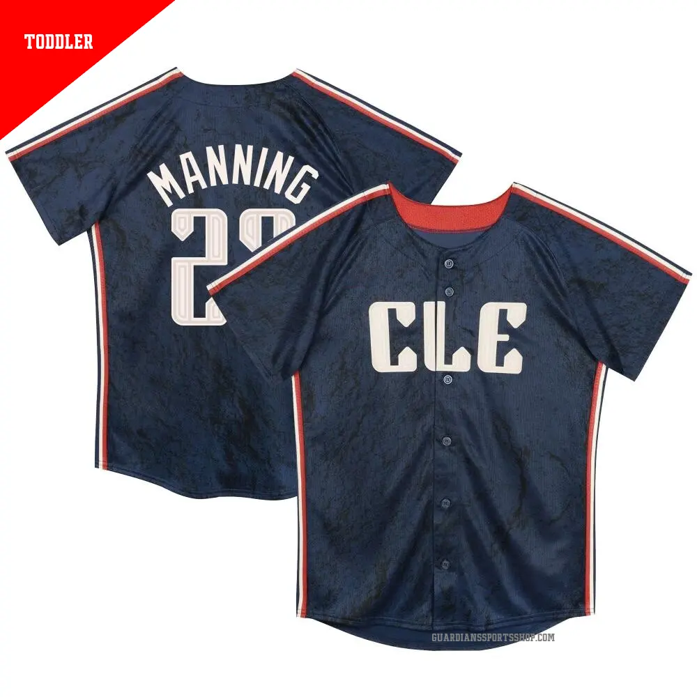 Toddler ＃28 Rick Manning Cleveland Guardians Navy Limited Preschool & 2024 City Connect Jersey