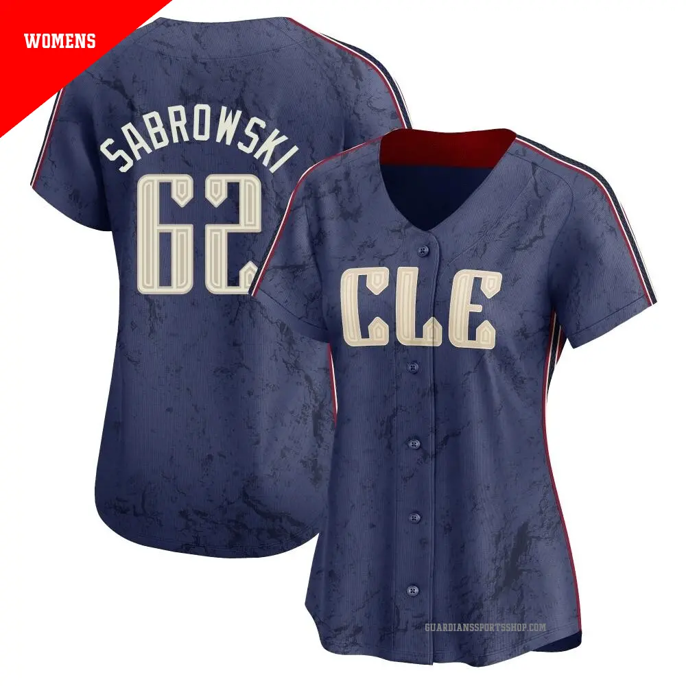 Women's ＃62 Erik Sabrowski Cleveland Guardians Navy Limited 2024 City Connect Jersey