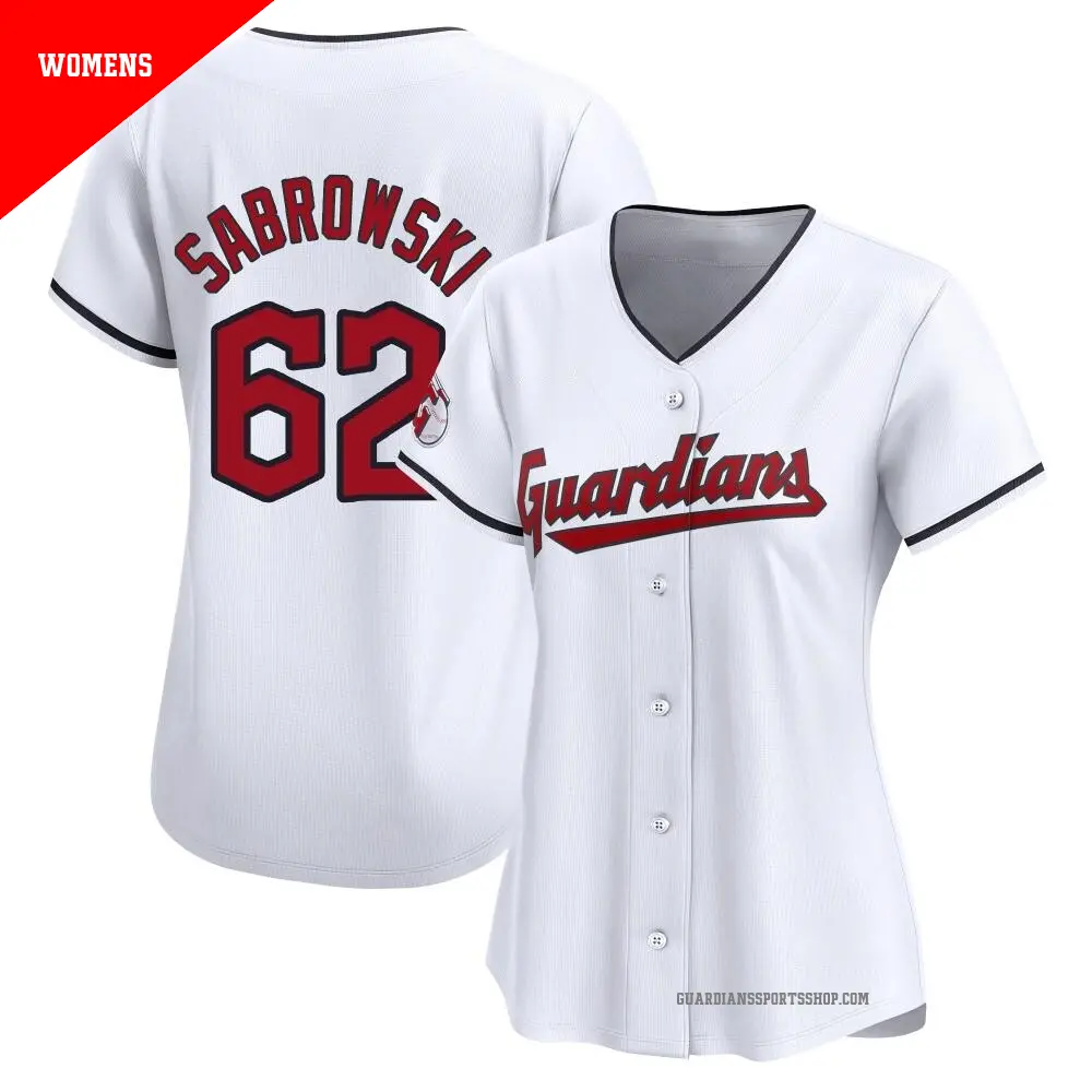 Women's ＃62 Erik Sabrowski Cleveland Guardians White Limited Home Jersey