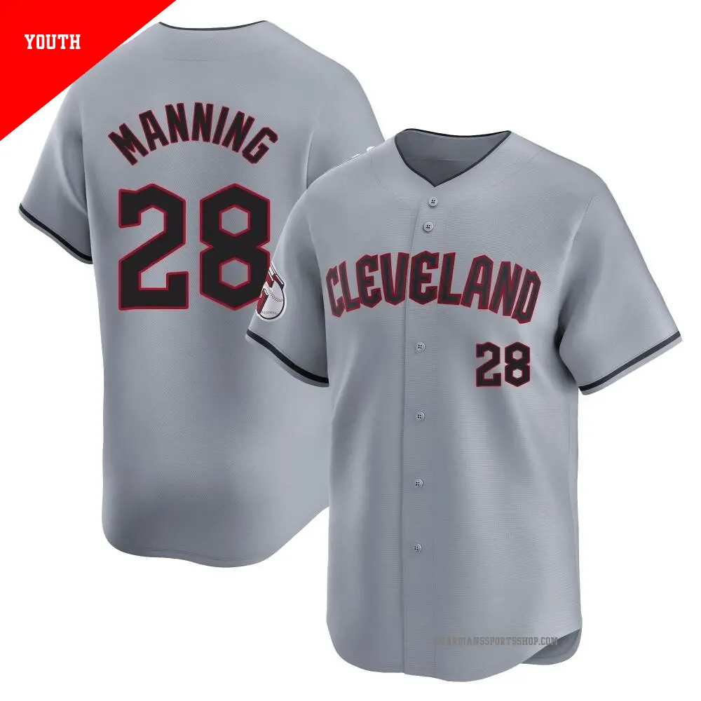 Youth ＃28 Rick Manning Cleveland Guardians Gray Limited Road Jersey